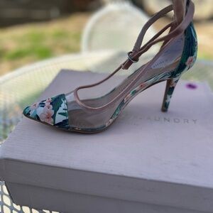 Chinese Laundry Pink and Green Floral Heels